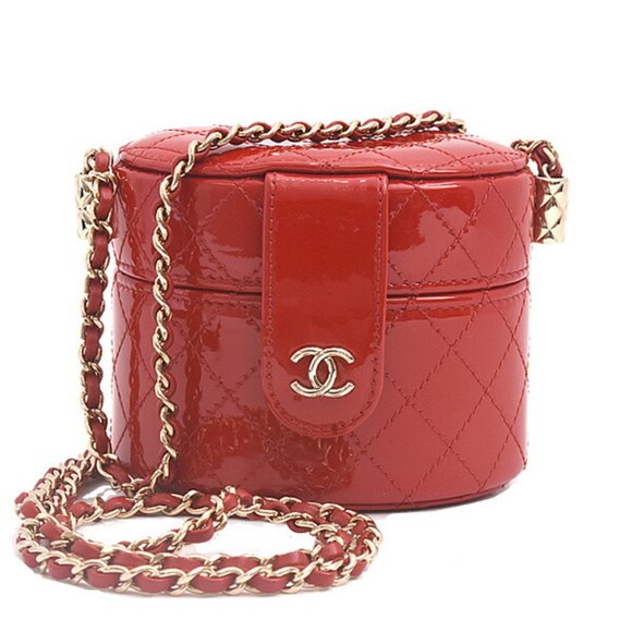 Chanel Vanity Red Patent Leather shoulder - Picture 1 of 10